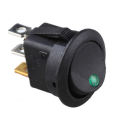 Auto Round DOT Verde LED Rocker Interruptor de Alternância 3 Pinos On / Off 12V